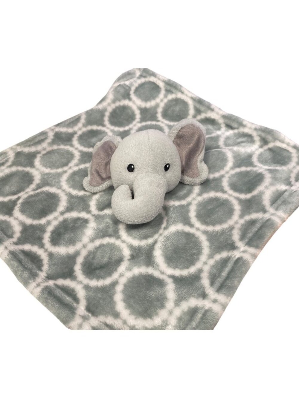 HB Hudson Baby Soft Plush Elephant Security Blanket Gray Circles Lovey BabyCore